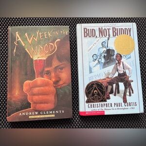 A Week in the Woods (unread) Bub, Not Buddy / 2 hardcover books